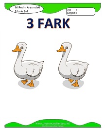 okul öncesi çocuklar için İki Resim Arasındaki Farkı Bul Etkinliği